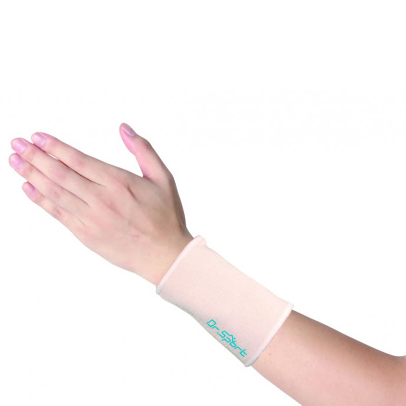 Lehká pohodlná béžová sportovní elastická podpora na zápěstí 