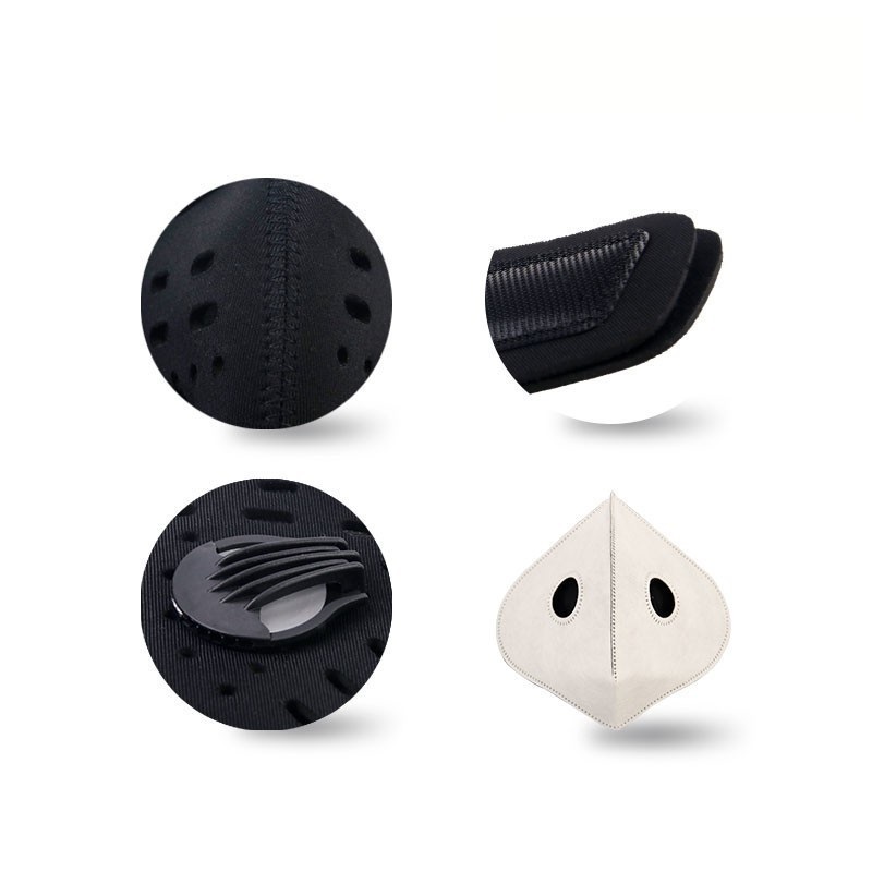 Prachotěsná obličejová cyklistická maska proti znečištění s filtrem a ventilem 