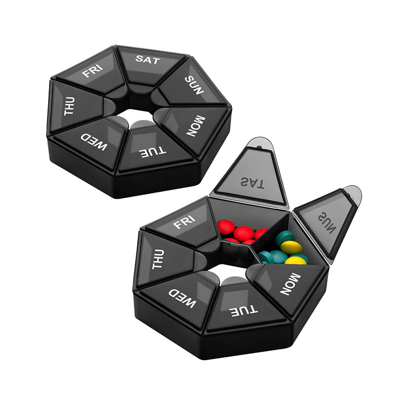 Přenosný extra velký týdenní organizér pilulek pro léky 