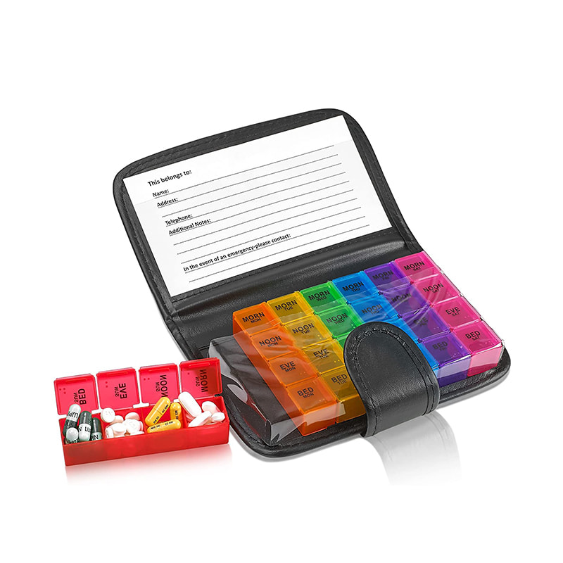 Peněženka na předpis krabička na pilulky na rybí olej 