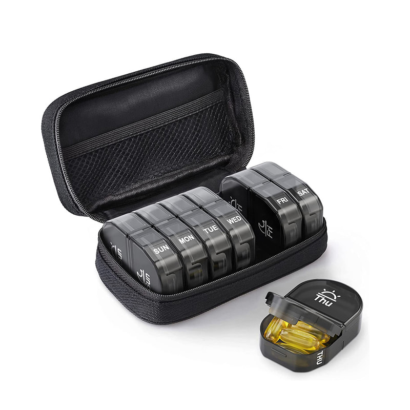 Roztomilý plátěný cestovní organizér na tablety na 7 dní s taškou na zip 