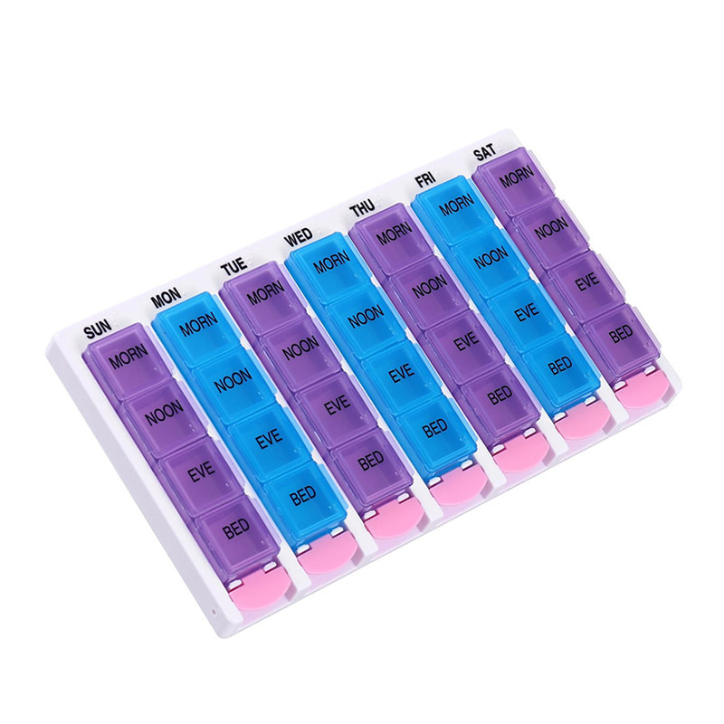 Horký výprodej týdenní tlačítková krabička na pilulky na cesty 