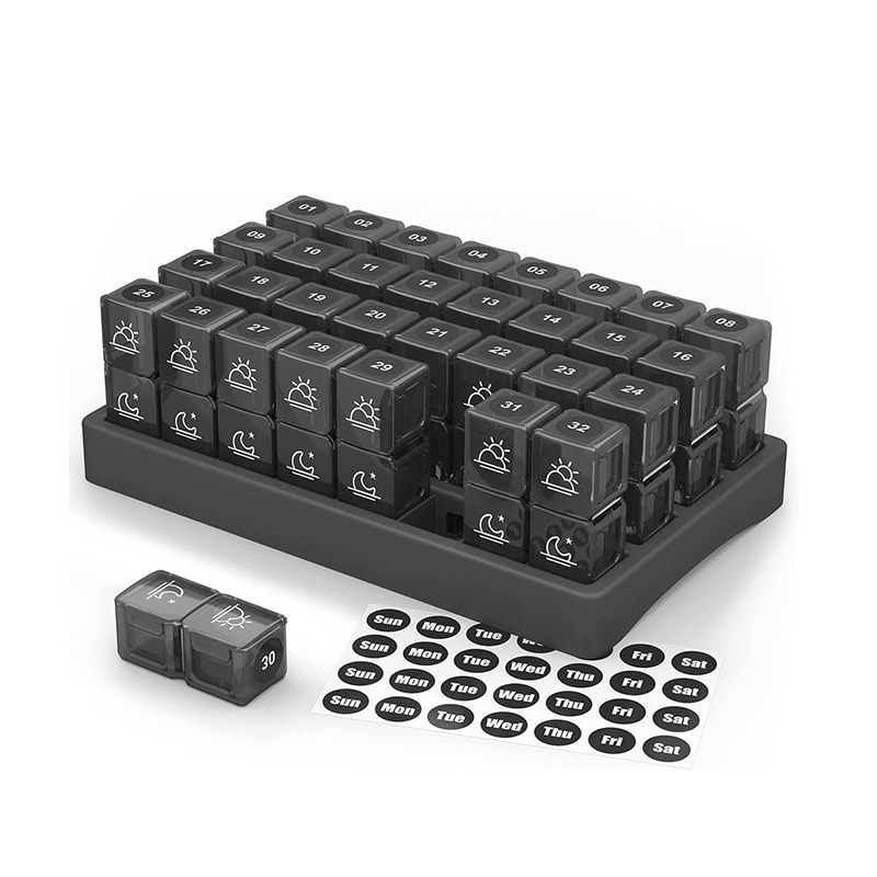 Opakovaně použitelný měsíční týdenní denní organizér tabletu pro cestování 