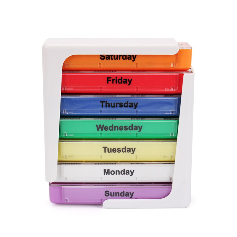 7 dní 28 Přihrádkový plastový dávkovač pilulek na cesty 