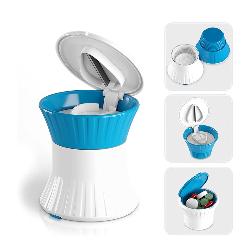 Levný oblíbený malý mlýnek na pilulky s úložným kontejnerem 