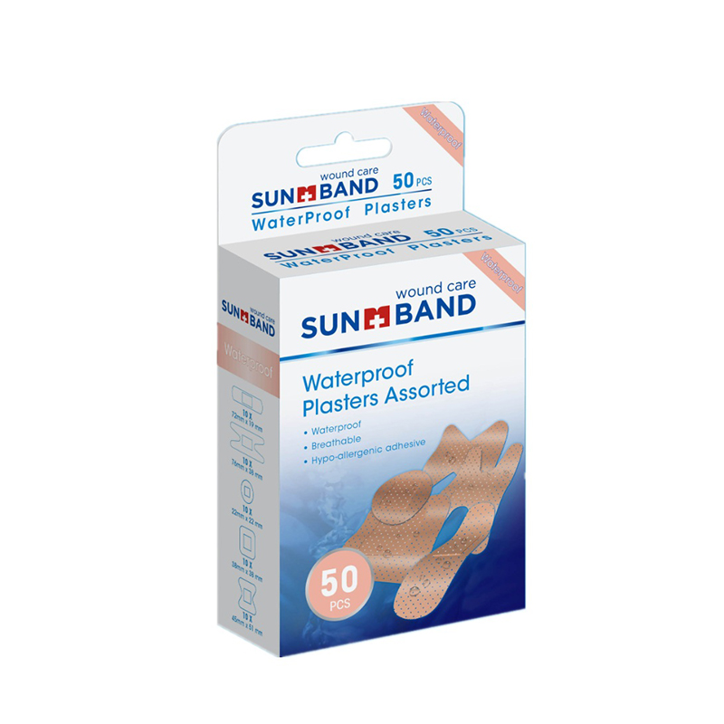 Různé prodyšné vodotěsné náplasti pro péči o rány 