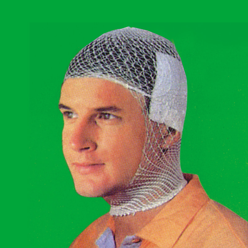 Elastická síťová bandáž tubulární péče o rány, aby se přizpůsobila tvaru těla